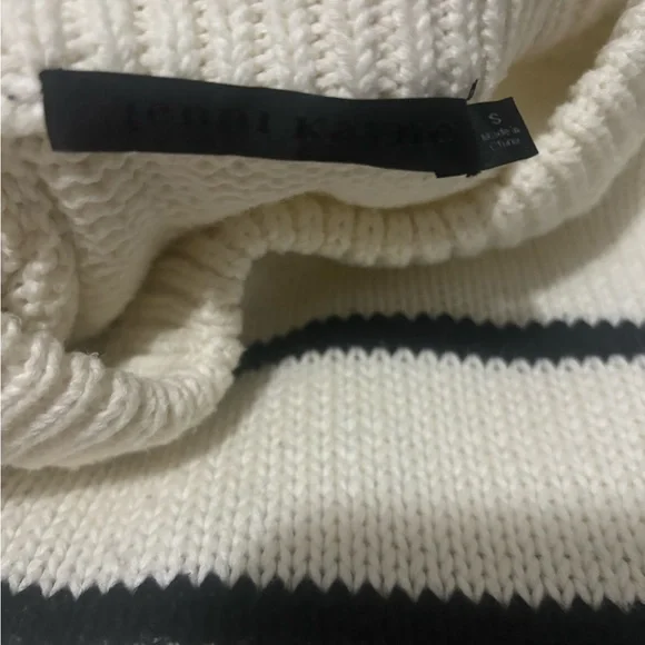 ✨Jenni Kayne Chloe crewneck cropped white/black stripe